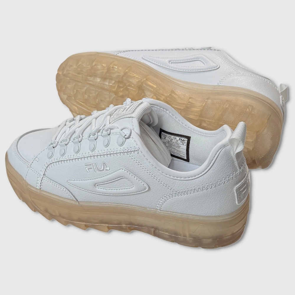 Fila Disruptor Court Clear Shoes / Sneakers - NEW Womens 7 White‎ - #47757-ZZ1